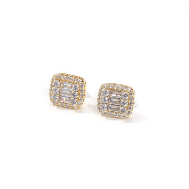 Baguette Earrings 8x10mm Micro Paved Cubic Zircon Earings