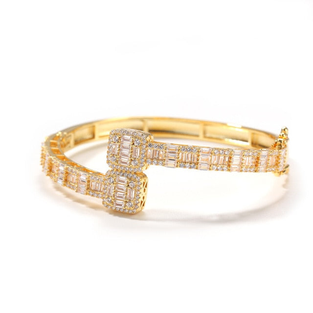 Baguette CZ Bracelet Bangles  Iced Out CZ